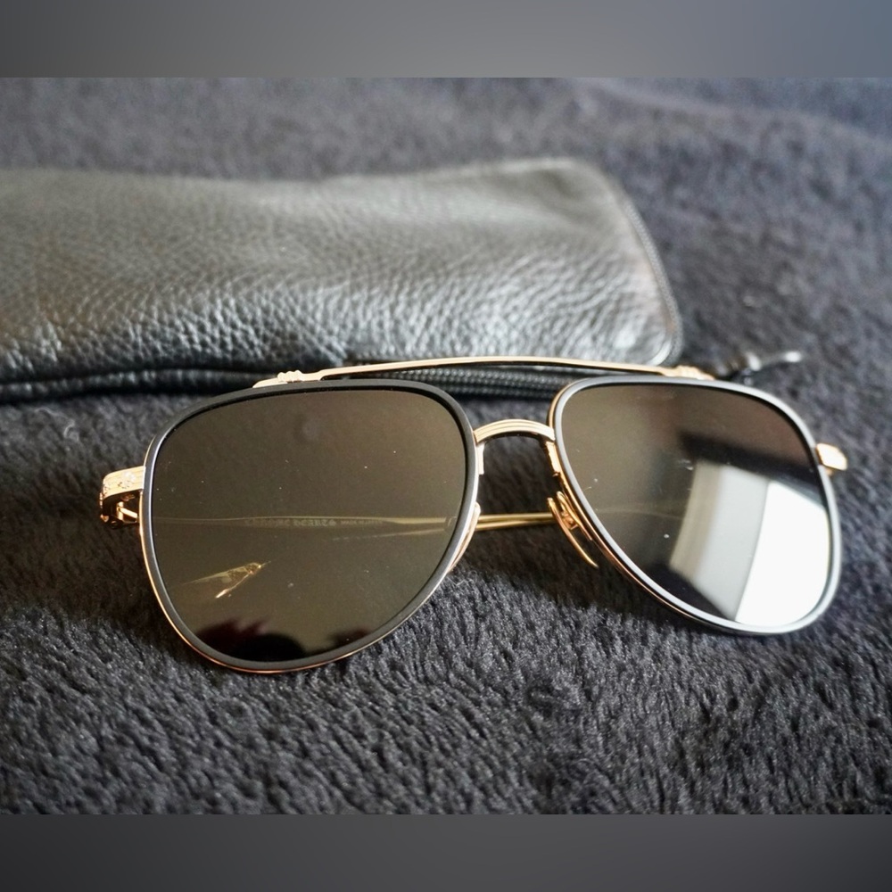Chrome Hearts Gold & Black Sunglasses like new AUTHENTIC. Whisker Biscuit style